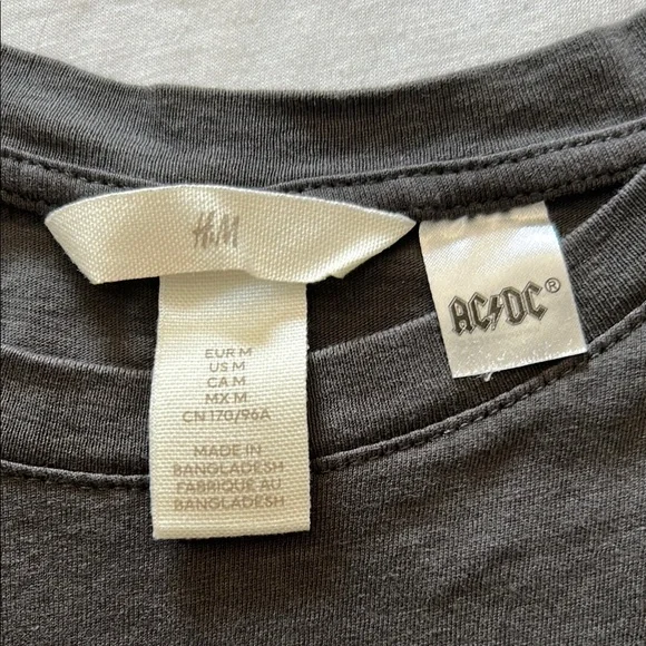 H&M Gray AC/DC Graphic Tee - Picture 2 of 3